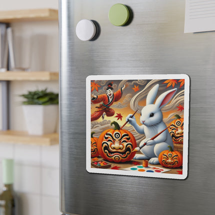 Halloween Rabbit’s Kabuki Jack-o’-Lanterns Die-Cut Magnets (4 Sizes)