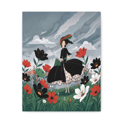 🌧️🌺 The Stormy Flower Walk Placemat – Art Deco Floral Fashion
