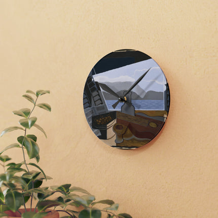 Open Window by Juan Gris Acrylic Wall Clock, Round and Square