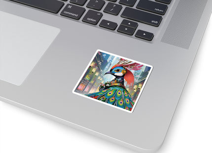 Techno Plumes Kiss-Cut Stickers (4 Sizes)