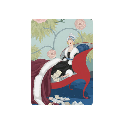💌🌹 The Lady Of The Scarlet Chaise Playing Cards – Art Deco Romantic Elegance