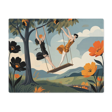 🌳🌺 The Ladies Of The Garden Swing Placemat – Art Deco Floral Adventure