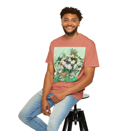 Roses by Vincent Van Gogh Unisex Garment-Dyed T-shirt