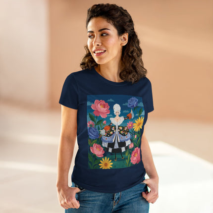 🌸👑 The Duchess Of The Enchanted Garden Cotton Tee – Art Deco Floral Elegance