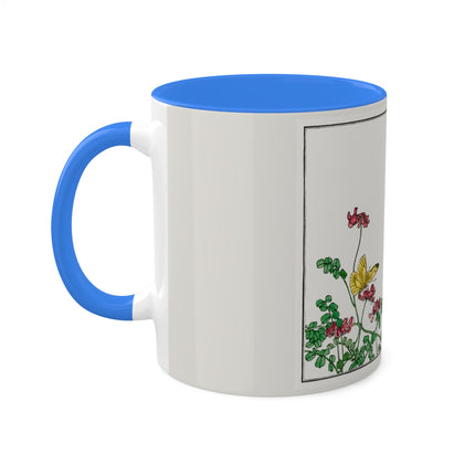 Butterflies and flower illustration by Morimoto Toko Colorful Mugs, 11oz