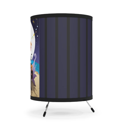 Moonlit Pirate Halloween Tripod Lamp