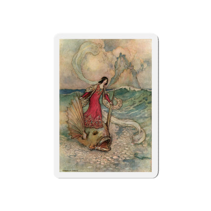 Rita Rides on the Dolphin by Warwick Goble Die-Cut Magnets (5 Sizes)