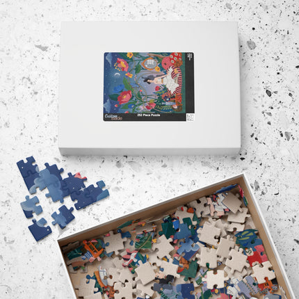 🌙🌺 The Lady Of The Midnight Garden Puzzle – Art Deco Floral Reverie