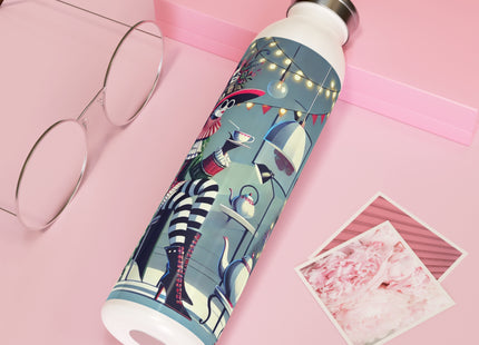Whimsical Christmas Tea Party Slim Water Bottle