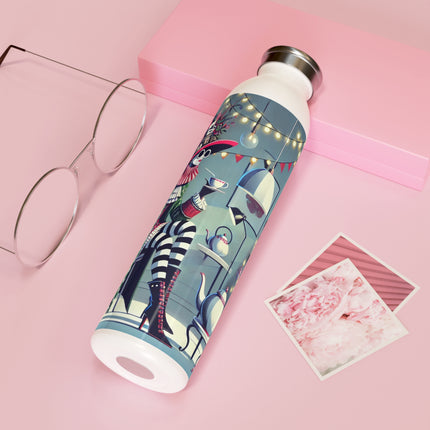 Whimsical Christmas Tea Party Slim Water Bottle