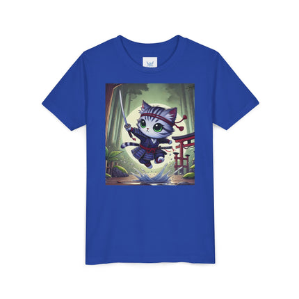 Moonlit Samurai Kitty Youth Short Sleeve Tee