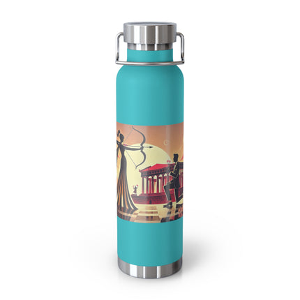 Art Deco Valentine's Romance Copper Vacuum Insulated Bottle, 22oz