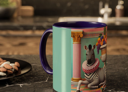 Still Life with Zebra, Fruit, and Pink Columns Colorful Mugs (11oz, 15oz)