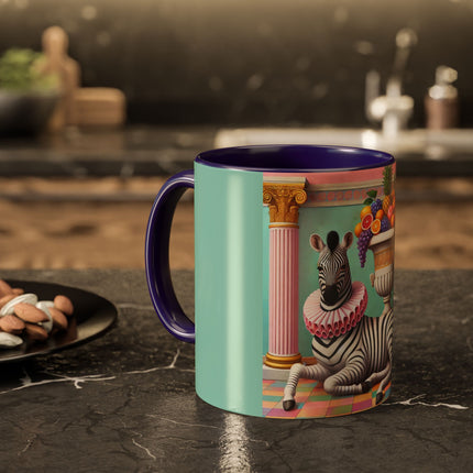 Still Life with Zebra, Fruit, and Pink Columns Colorful Mugs (11oz, 15oz)