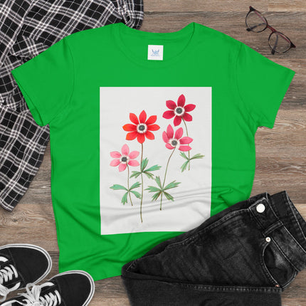 Women's Anemone Print Midweight Cotton Tee