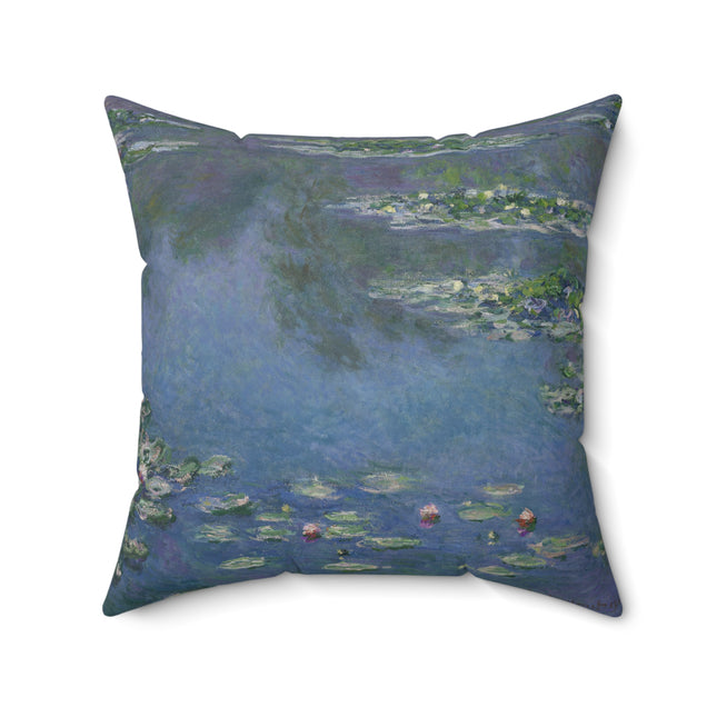 Water Lilies by Claude Monet Spun Polyester Square Pillow