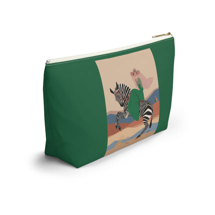 Zebra Rider Cosmetic Bag – Safari Chic & Art Deco Elegance