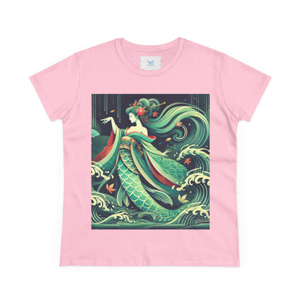 Mermaid Queen Rising from the Deep Cotton Tee