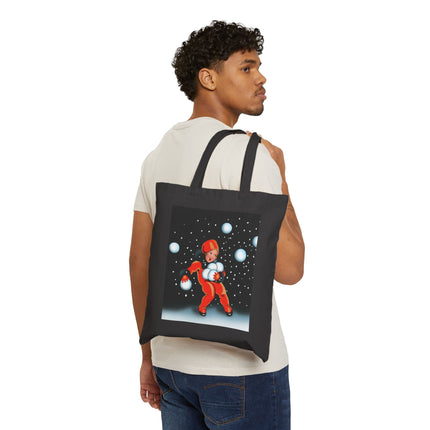 Festive Snowball Cotton Canvas Tote Bag