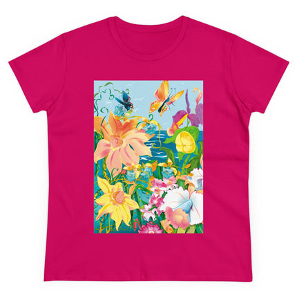 Blooming Paradise Women's Midweight Cotton Tee