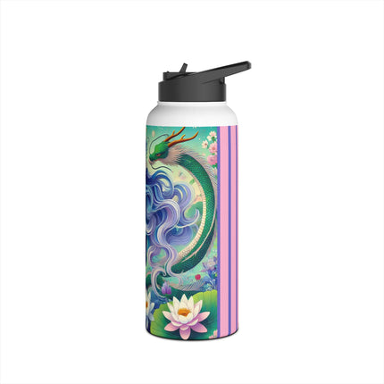 Fairy of the Koi Pond Stainless Steel Water Bottle, Standard Lid