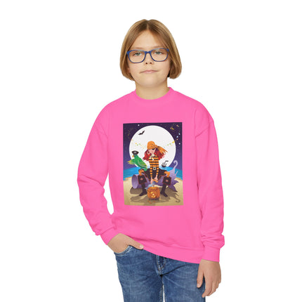 Moonlit Pirate Halloween Youth Crewneck Sweatshirt