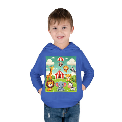Whimsical Circus Friends Toddler Pullover Fleece Hoodie