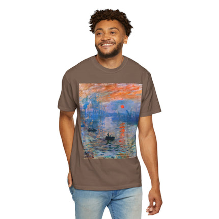 Sunrise by Claude Monet Unisex Garment-Dyed T-shirt