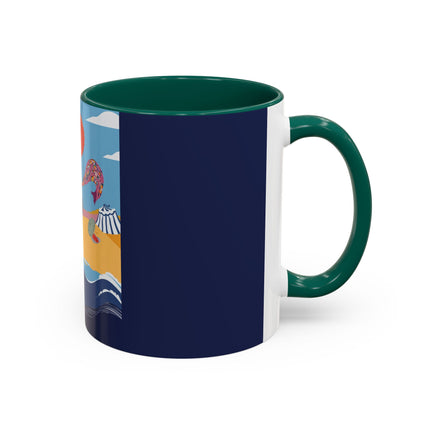 Beachside Promenade Colorful Mugs – Chic Summer Stroll & Coastal Glamour