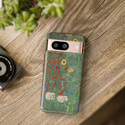 Farm Garden with Sunflowers by Gustav Klimt Phone Cases