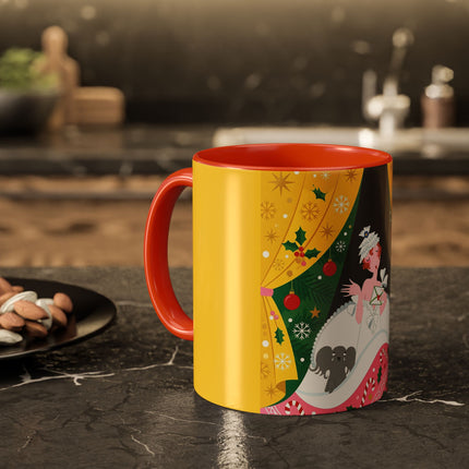 💌🎄 The Christmas Letter Of Holly House Colorful Mug – Whimsical Art Deco Holiday Charm