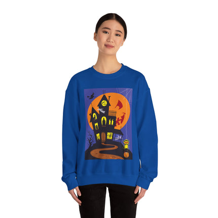 Halloween Night at the Haunted House Unisex Heavy Blend™ Crewneck Sweatshirt