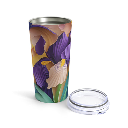 The Elegant Iris Flower Tumbler 20oz
