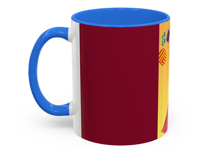 Elegant Holiday Woman with Gifts Colorful Mugs (11oz, 15oz)