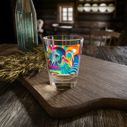 Surfing Zebra Shot Glass, 1.5oz