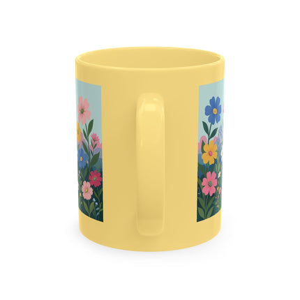 🌼🪭 The Lady Of The Grand Flower Garden Ceramic Mug – Art Deco Garden Whimsy