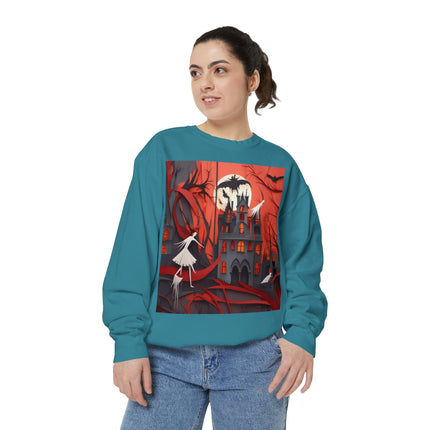 Halloween Night Scene Unisex Garment-Dyed Sweatshirt