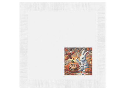 Halloween Rabbit’s Kabuki Jack-o’-Lanterns White Coined Napkins
