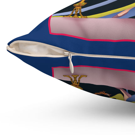 Smoke and Secrets: A Glamorous Encounter in Prohibition Era Spun Polyester Square Pillow