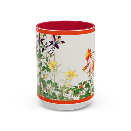 Aquilegia Flowers by Tanigami Kônan Colorful Mugs (11oz, 15oz)