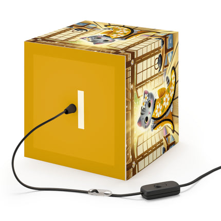 🐱🍵 Playful Kitten in the Tea Room Light Cube Lamp – Curious Charm & Cozy Whimsy