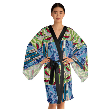 Floral Pattern by Emile-Alain Séguy Long Sleeve Kimono Robe (AOP)