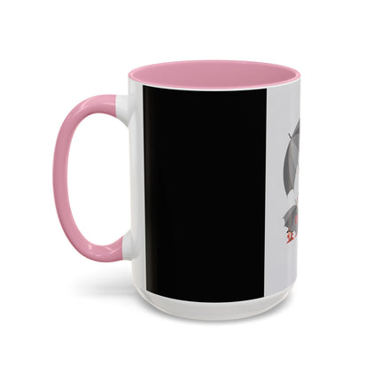 The Lady of Silver Umbrellas Colorful Mug (11oz, 15oz) – Art Deco Mystery, Elegant Fashion & Silver Dreamscape