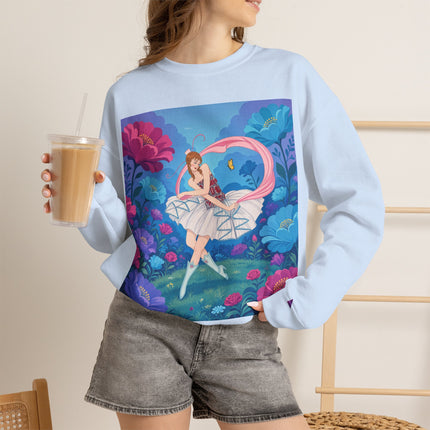 🦋🌸 The Butterfly Garden Ballet Crewneck Sweatshirt – Art Deco Floral Whimsy