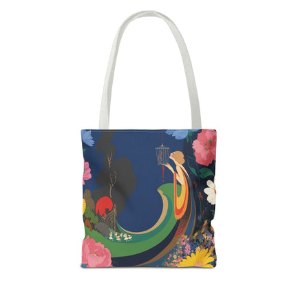 🌙🐦 The Lady Of The Moonlit Birdcage Tote Bag – Art Deco Floral Fantasy
