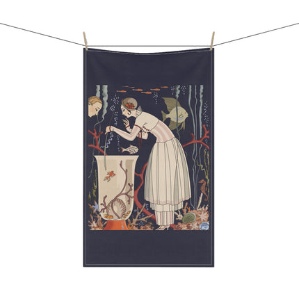 The Dazzling Little Fish by George Barbier Kitchen Towel