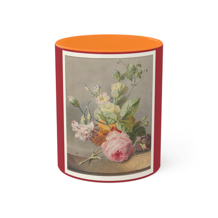 Floral Still Life by Georgius Jacobus Johannes van Os Colorful Mugs, 11oz