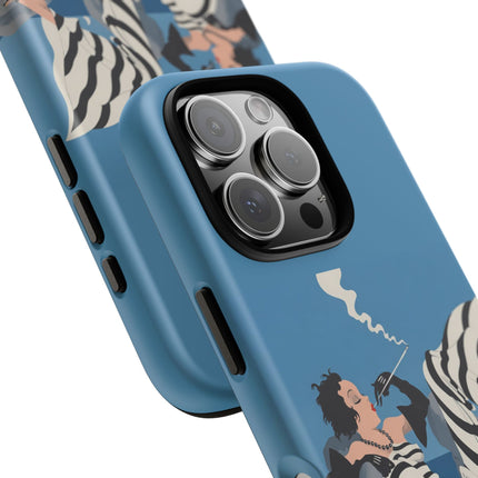 Art Deco Smoker Phone Case – Glamorous Lounging & Timeless Allure