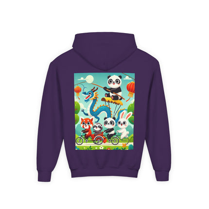 Rolling Along Together Youth Hooded Sweatshirt – Friendship, Fun & Playful Adventure