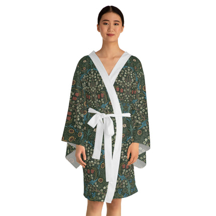 Blackthorn by William Morris Long Sleeve Kimono Robe (AOP)